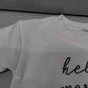 VISGOGO Newborn Infant Baby Boy Girls Oversized Romper Little Dude Sweater Onesie Coming Home Outfit Neutral Clothes (0-3 Months, Hello World-white)