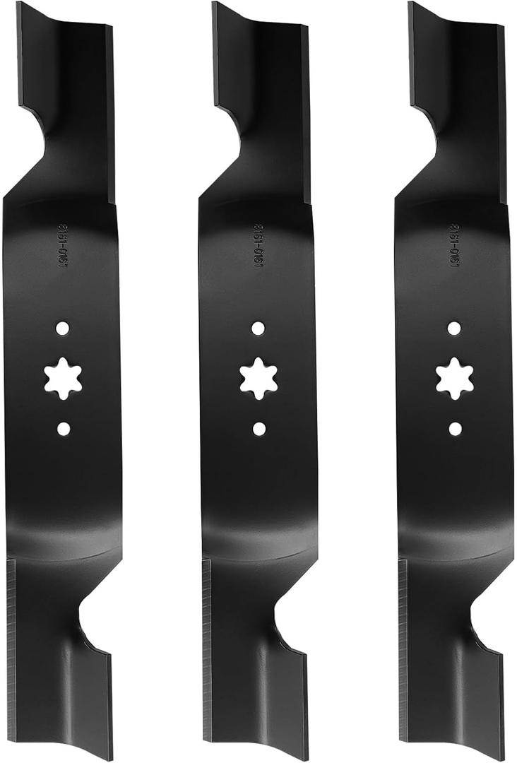 (3 54" Mulching Mower Blades for MTD Cub Cadet Troy Bilt Craftsman 942-0677B RZT54 GT1554 GTX1054 RZT-S54 Replace 942-0677A 742-0677B 742-0677A 742-0677 942-0677 54 inch Deck Lawn Mower, Black