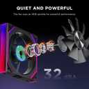 Interstellar V2 RS 120mm PC Reverse Blade Case Fan Infinity Mirror Module Daisy-Chain ARGB Fan Triple Pack Suitable Computer Cooling Fans 360mm AIO Cooler(Black-3Pack)