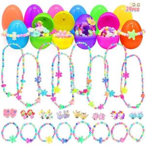 LUKBERA 24Pcs Kids Jewelry for Little Girls Necklace Bracelet with Unicorn Rainbow Star Butterfly Flower for Toddler Dress up Jewelry Princess Gifts for 3 4 5 6 7 8 Years Old