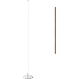 JONATHAN Y 59.5" Chrome Modern LED Integrated Floor Lamp for Living Room, Slim Minimalist Standing Lamp for Bedroom Office, 3000K Warm Light, Foot Switch, ETL Listed JYL7007A