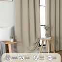 Gwine Blackout Curtains for Bedroom 54 Inches Long - Thermal Insulated Noise Reducing Window Curtain Panels, Room Darkening Curtain Drapes for Living Room, 2 Panels, Each W40 x L54, Biscotti Beige