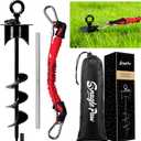 Snagle Paw Dog Tie Out Stake with Lock-Cap,Heavy Duty Dog Stakes for Outside/Yard/Camping with Shock Absorbing Bungee Tether,360Swivel Rust Proof Ground Anchor for Dog Cable,Leash,Chain,up to 360 Lbs