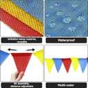 G2PLUS Pre-Strung Burlap Pennant Banners, 39Ft Red Yellow Blue Triangle Flag Bunting, 36Pcs Pennant Banner Flags Garland for Birthday, Carnival, School Events, Baby Shower, Wedding and Party Decor