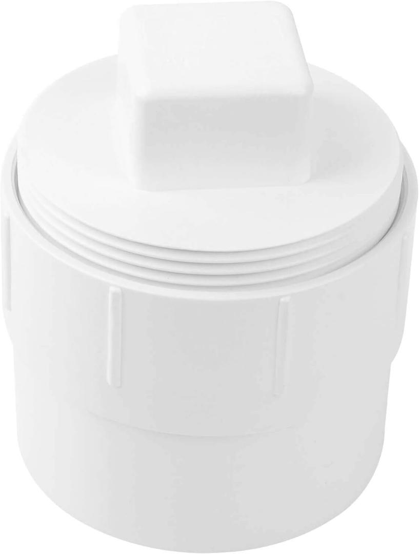 3" PVC Sewer Cleanout Adapter with Plug Pipe Fitting, PVC DWV Flush Sewer Cleanout Cap for Outdoor Garden, RVs Sewer or Drainage Piping Connect System