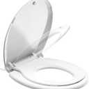 JINGZE Round Toddler Toilet Seat Adult/Child,Built-In Potty Training Seat, Soft Quiet Close Non-Slip Seat, Easy to Install & Clean,Magnetic Kids Seat and Cover,White