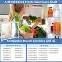 UPGRADED AHT73514301 Refrigerator Glass Shelf, Shelf Assembly Compatible with lg kenmore Refrigerator LTCS20220B LTCS20220S LTCS20030S LTCS20020B, Replace 2659431 AP5676688 PS7788910