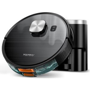 MAMNV Robot Vacuum, 11500Pa Suction, LiDAR Navigation, Self-Emptying, Pet Hair