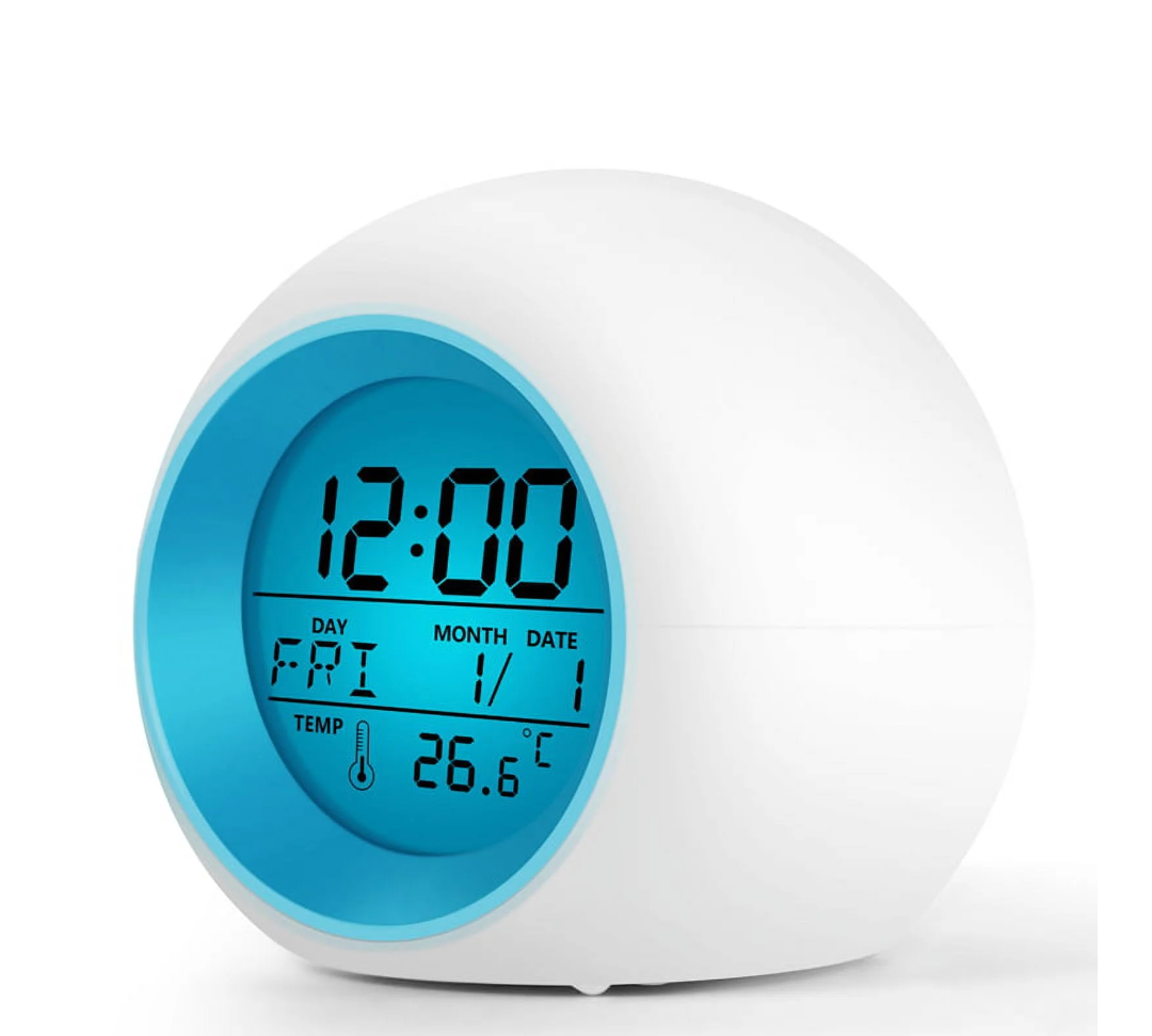 TeaRoo Kids Alarm Clock, Digital Alarm Clocks with Snooze, 7 Color Night Light, Alarm Clock for Kids, Wake Up Digital Clock for Room Decor Kids Gifts (25 Pack)