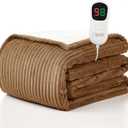 Homemate Heated Blanket Electric Throw  50"x60" Heating Blanket Throw 1/2/4/6/8 Hours AutoOff 10 Heat Level OverHeat Protection Flannel Sherpa ETL Certification