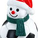 PETCEE Snowman Christmas Ornaments 2025 - Soccer Snowman Ornaments for Christmas Tree Decorations Resin Santa Hat Snow Man Hanging Ornament Keepsake Gifts for Kids Daughter Family Friends Mom Grandma