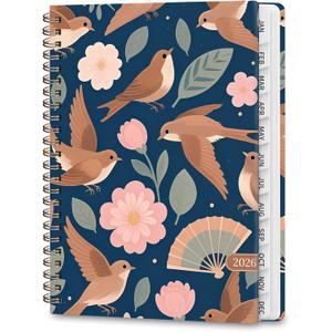 3 x 2026 Planner, Weekly and Monthly Calendar Planner Organizer, January-December, Academic Planning Agenda Book, Office School Home Suppiles for Women & Men, 6.3"  8.5" (Birds & Blooms)
