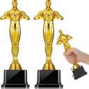 10'' Gold Award Trophy, 6 Pack Plastic Gold Award Trophies Oscar Trophy for-Award Ceremony,Celebration Competition,Events, Sports, Party Decorations,Ceremony and Appreciation Gift