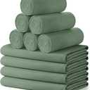 Buryeah 10 Pcs Fleece Blanket Bulk Soft Warm Fleece Blankets Cozy Lightweight Throw Blankets Plush Pet Throw Blanket for Home Bed Sofa Office Wedding Gifts Travel(50" X 60",Army Green)