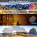 KAPVOE Polarized Cycling Glasses with 3 Interchangeable Lenses, MTB Biking Baseball Golf Sports Sunglasses for Men Women (Black Red)