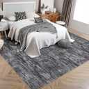 RUGSREAL Bedroom Rug 3x5 Washable Rug for Living Room Small Entryway Carpet with Rubber Backing Stain Resistant Dining Room Throw Mat Modern Solid Color Area Rug for Bedside Kitchen, Dark Grey