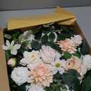 Muhanjia Artificial Wedding Arch Flowers Kit(Pack of 4), 2Pcs Artificial Flower Arch Decor, 2Pcs Chiffon Fabric Drapes, Ceremony Decoration, Floral Outdoor Party Decor (Champagne & Cream)