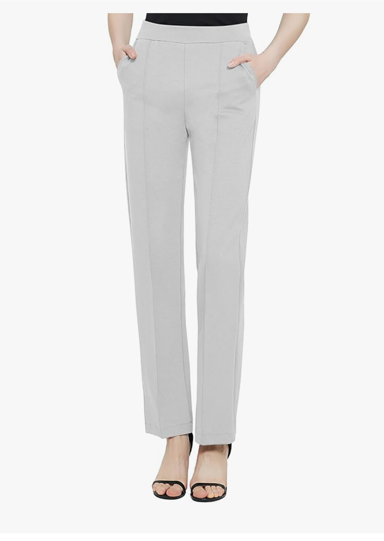 Urban CoCo Women's Yoga Dress Pants Stretchy Casual Slacks Straight Leg Work Pants with Pockets, Size M