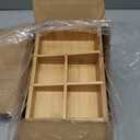 Bamboo Makeup Organizer with 3 Drawers, Dresser Cosmetic Organizer Box,Bamboo Desk Organizer for Home with Adjustable Dividers