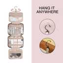 BAGSMART Toiletry Bag Travel Bag with Hanging Hook, Water-resistant Makeup Cosmetic Bag Travel Organizer for Accessories, Shampoo, Full-size Container, Toiletries (Baby Pink, Medium)