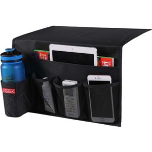 5 Pockets Bedside Caddy, Bedside Storage Organizer for Water Bottles, Magazines, Phone, Glasses (5 Pockets-Black) 5 Pockets Bedside Caddy, Bedside Storage Organizer for Water Bottles, Magazines, Phone, Glasses (5 Pockets-Black)