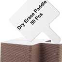 50 Pcs Dry Erase Paddles, Dry Erase Answer Paddle, Double Sided Handheld White Boards, Double Sided Paddles for Students Teachers Classroom Voting Bridal Shower Games(50 Pack, 10 X 7.9 Inches)