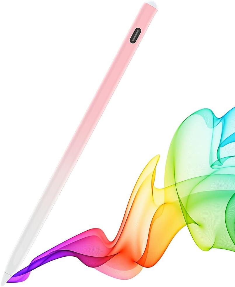 Stylus Pen for Apple iPad Pro 13/12.9/11-inch, iPad Air M3/M2 2025 13/11-inch, iPad Pro Pencil 3/4/5/6th Generation, iPad 11th-6th Gen, Compatible (2018-2025) with Fast Charging & Palm Rejection (white-pink)