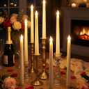 Funtery 48 Pcs Flameless LED Taper Candles Battery Operated Candles Bulk Realistic LED Candlesticks Flickering for Wedding Church Graduation Party Home Decor(Ivory, Classic Style)