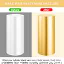 SaitiMade Set of 3 - Gold Cylinder Pedestal Stand Covers, Flexible Cylinder Stand Covers for Party, Wedding or Birthday Event Decor - Only Contains Cylinder Covers
