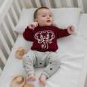 Toddler Baby Boy Girl Outfit Football Animal Embroidery Sweater Long Sleeve Cable Knit Pullover Sweaters Top