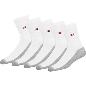 Navy Sport Men's Solid Cushion Comfort Cotton Crew Socks, Pack of 5 Pairs (Shoe Size: 5-12)