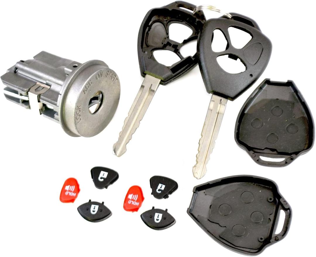 PT Auto Warehouse ILC-468L - Ignition Lock Cylinder, with Keys - without Immobilizer, with Keyless Entry (Replaces 69057-52850, 6905752850)