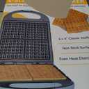 Bakers Friend Belgian Waffle Maker, Square Waffle Iron, Waflera Electrica, Non Stick Cooking Plate, Classic & Multi Waffle Makers, 4-Slice, Aqua