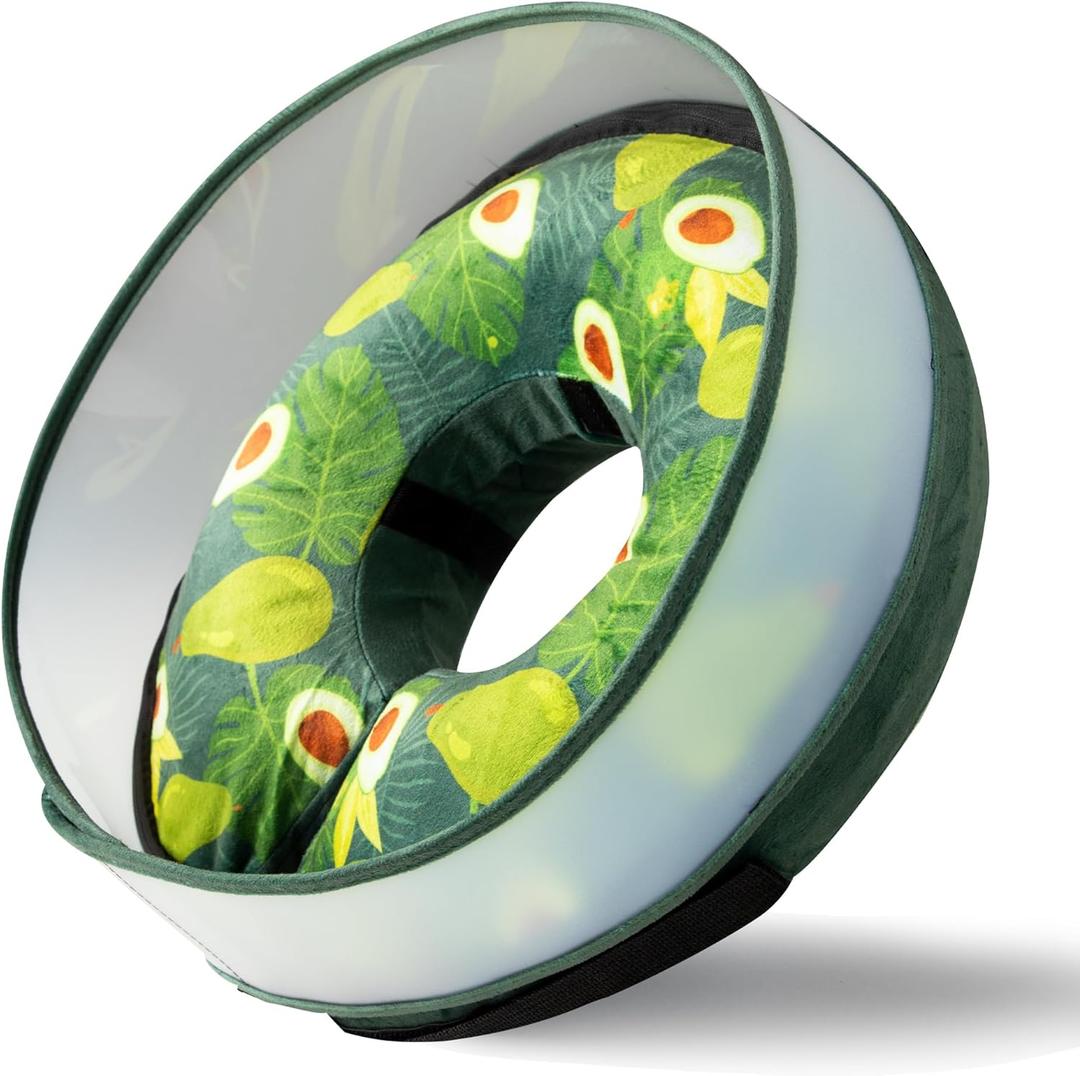 Inflatable Dog Cone, Soft Dog Cone Collar After Surgery for Alternative with Enhanced Anti-Licking Guard Shield Adjustable Detachable, Elizabethan Collar (XL, Avocado)
