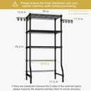 Ulif U8 Laundry Room Storage Organizer, Over The Washer and Dryer Storage Shelves for Laundry Organization, 35" W x 17.3" D x 76.2" H, Suit Washing Machine Width Within 32.6", Hold 304 lb, Black, U8 Standard