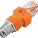 RJ45 to F Coax Adapter Connector Female to Male Coaxial Barrel Coupler Adapter Connector Coax Straight Connector (1 Pack)