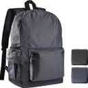 pack all 20L Lightweight Packable Backpack, Water Resistant Foldable Backpack, Travel Hiking Daypack with Waterproof Zippers (Navy Blue)