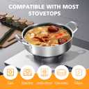Toutrop Stainless Steel Saute Pan 12 inch Deep Frying Pan,5 Quarts Nonstick Skillet Large Saut Pan with Lid,PFOA Free Cookware,Induction Compatible Chef Cooking Pan,Dishwasher & Oven Safe