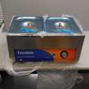 Treshin 2 Pan Commercial Food Warmer 21 Qt Capacity 1200W Stainless Steel Electrical Bain Marie Buffet Food Warmer Steam Table with Temperature Control & Lid for Home, Party, Catering, Restaurants