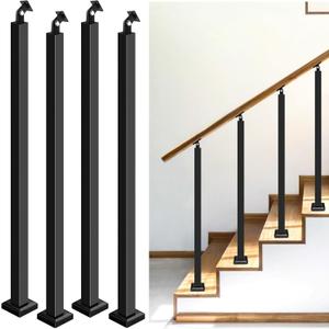 4 Pack Heavy Duty Steel Stair Baluster Posts, 35''H Stair Handrail