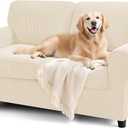 SUBRTEX 5 Pieces Stretch Sofa Slipcover Sets Couch Cover Sets Backrest Cushion Covers Furniture Protector Collection Set for Oversize Sofa Loveseat Chair Slip Covers(Medium, Ivory)