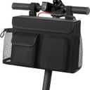 Electric Scooter Bag Wheelchair Bag, Scooter Storage Bag with 15-Inch Laptop Pocket and Cup Holders, Durable Basket for Scooter, Wheelchair and Bike, Mobility Scooter Accessories for Adults (Black)