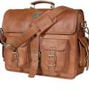 cuero Leather Messenger Bag for Men, 18 Inch Laptop Crossbody, Handmade Leather Shoulder Satchel Bag for Men, Full Grain Business Briefcase for Office/Work/Travel - Vintage Brown