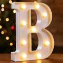DyingSwan Small Led Marquee Letters, Light Up Letters, 8.58 Inch Led Letter Lights, Battery Powered Lighted Sign for Table, Party, Birthday, Christmas Decor (Letter B)