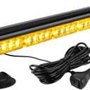 ASPL 29.5" 54 LED Strobe Light Bar Double Side Flashing High Intensity Emergency Warning Flash Strobe Light with Magnetic Base for Safety Construction Vehicles Tow Trucks Pickup (Amber)