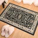 Softlife Washable Area Rug for Entryway, Black Camel Non-Slip 2x3 Small Rugs for Hallways, Vintage Throw Front Door Mat for Entry, Oriental Modern Print Carpets with Rubber Backing