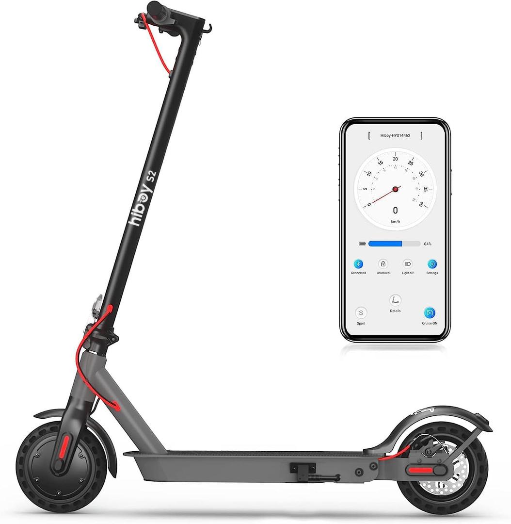 Hiboy S2 Electric Scooter - 8.5" Solid Tires - Up to 17 Miles Long-Range
19 MPH Portable Folding Commuting Scooter for Adults with Double Braking System and App