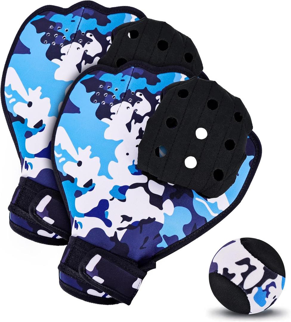 Water Baseball Ball and Gloves Set for Pool & Beach Games-for Beach Games & Swimming Pool Toys,1PC Water Bouncing Ball with 2PCS Catch Mitts,One Size Ambidextrous Design