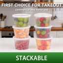 50set - 16oz Plastic Deli Container with lids, Airtight, for Slime, Soup, Meal Prep, BPA Free, Stackable, Leak Resistant, Microwave/Freezer Safe