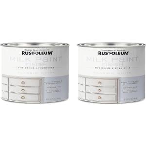 Rust-Oleum 331049-2PK Milk Paint Finish, Quart, Classic White, (Pack of 2)